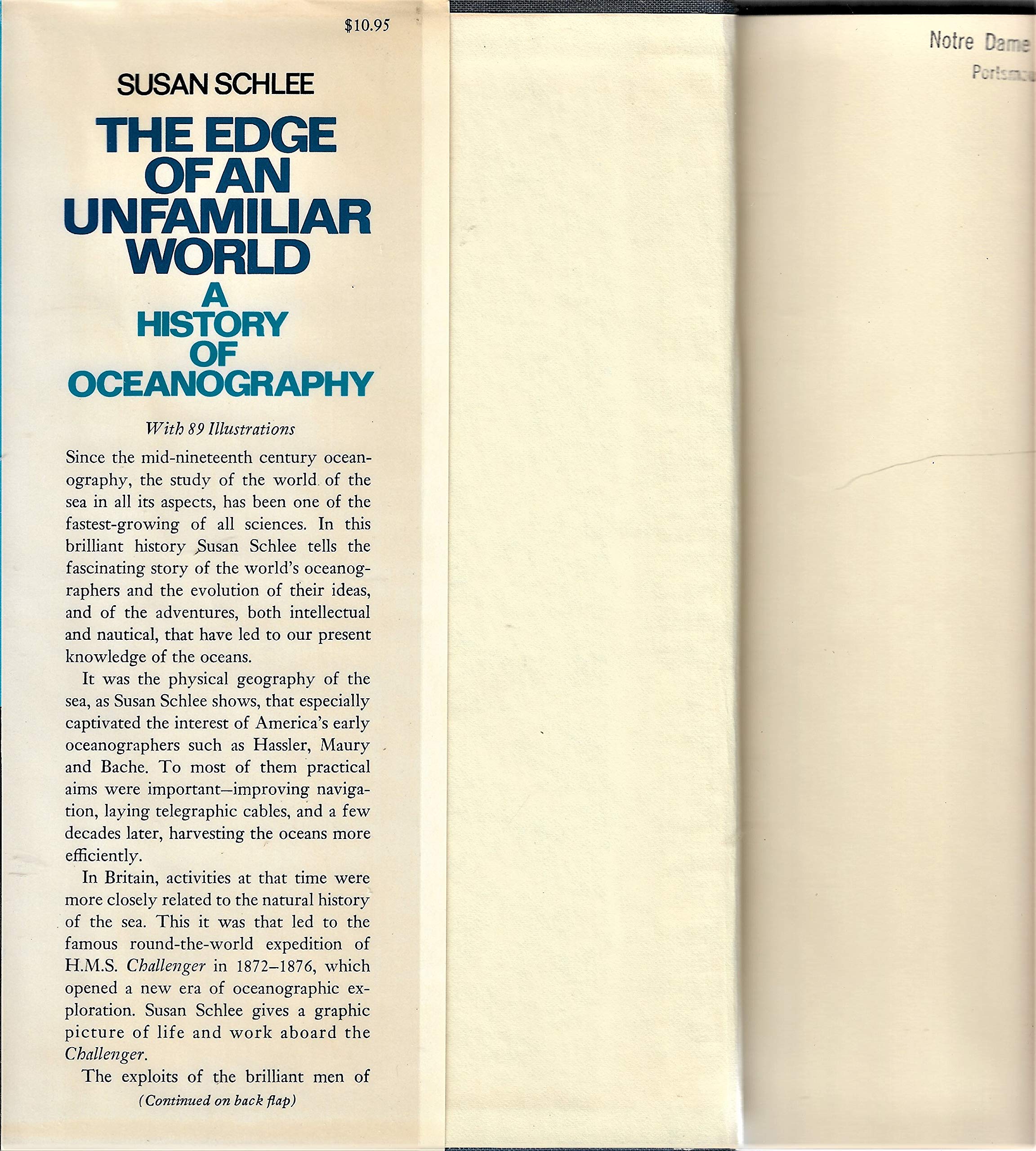 The edge of an unfamiliar world; a history of oceanography,Used