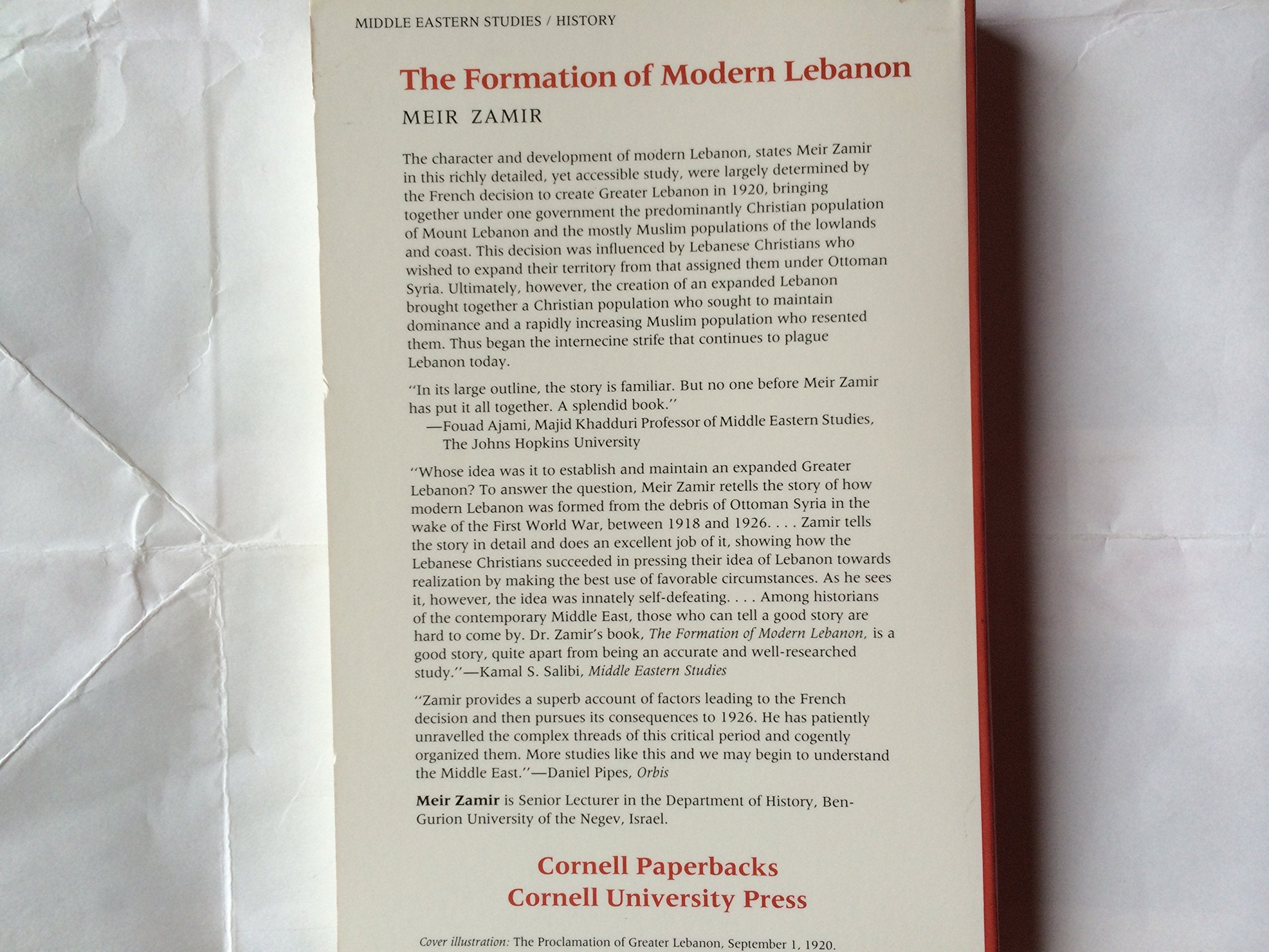 The Formation of Modern Lebanon (Middle Eastern Studies),Used