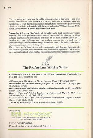 Presenting science to the public (The Professional writing series),Used