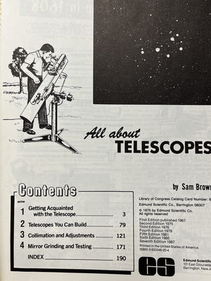 All About Telescopes (Popular Optics Library). Edmund Scientific (ES). [Paperback],Used