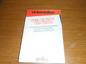 Como Se Hace Una Tesis (Spanish Edition),Used