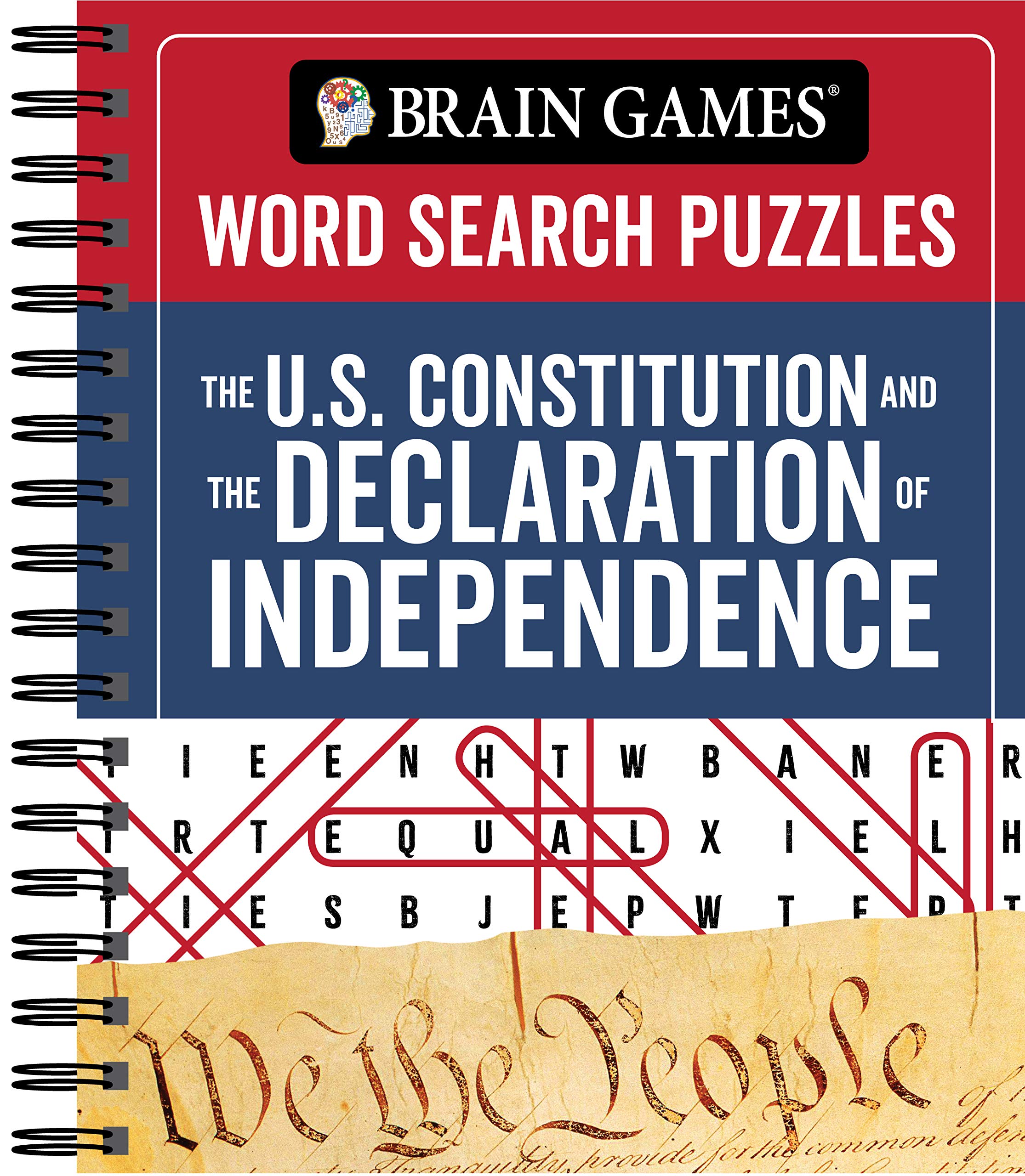 Brain Games  Word Search Puzzles: The U.S. Constitution and the Declaration of Independence,Used