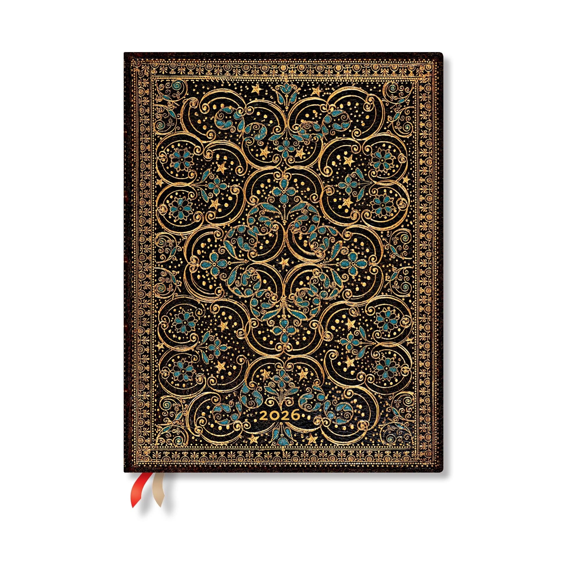 Paperblanks | 2026 Restoration | The QueenS Binding | 12Month Planner Flexis | Ultra | DayAtATime | Elastic Band | 432 Pg