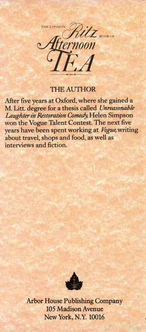 The London Ritz Book of Afternoon Tea,Used