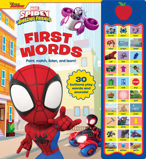 Marvel Spiderman  Spidey and His Amazing Friends  First Words! Point, Match, Listen, and Learn! 30Button Sound Book  PI Kid,New