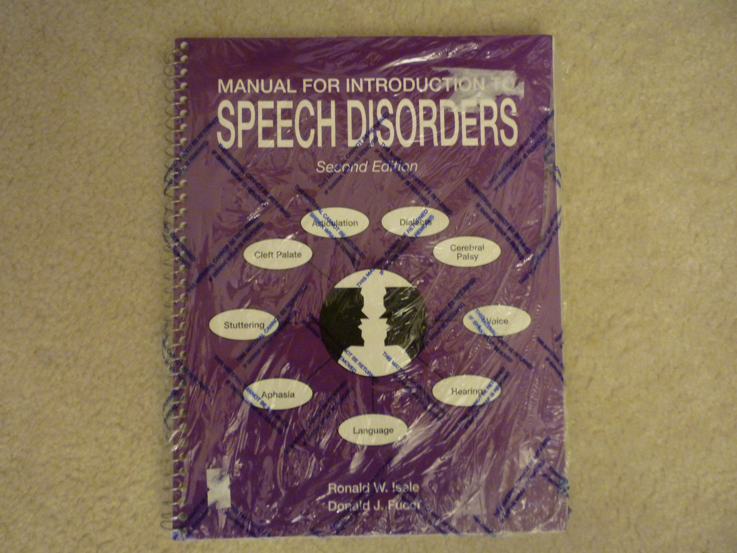 Introduction to Speech Disorders Manual,Used