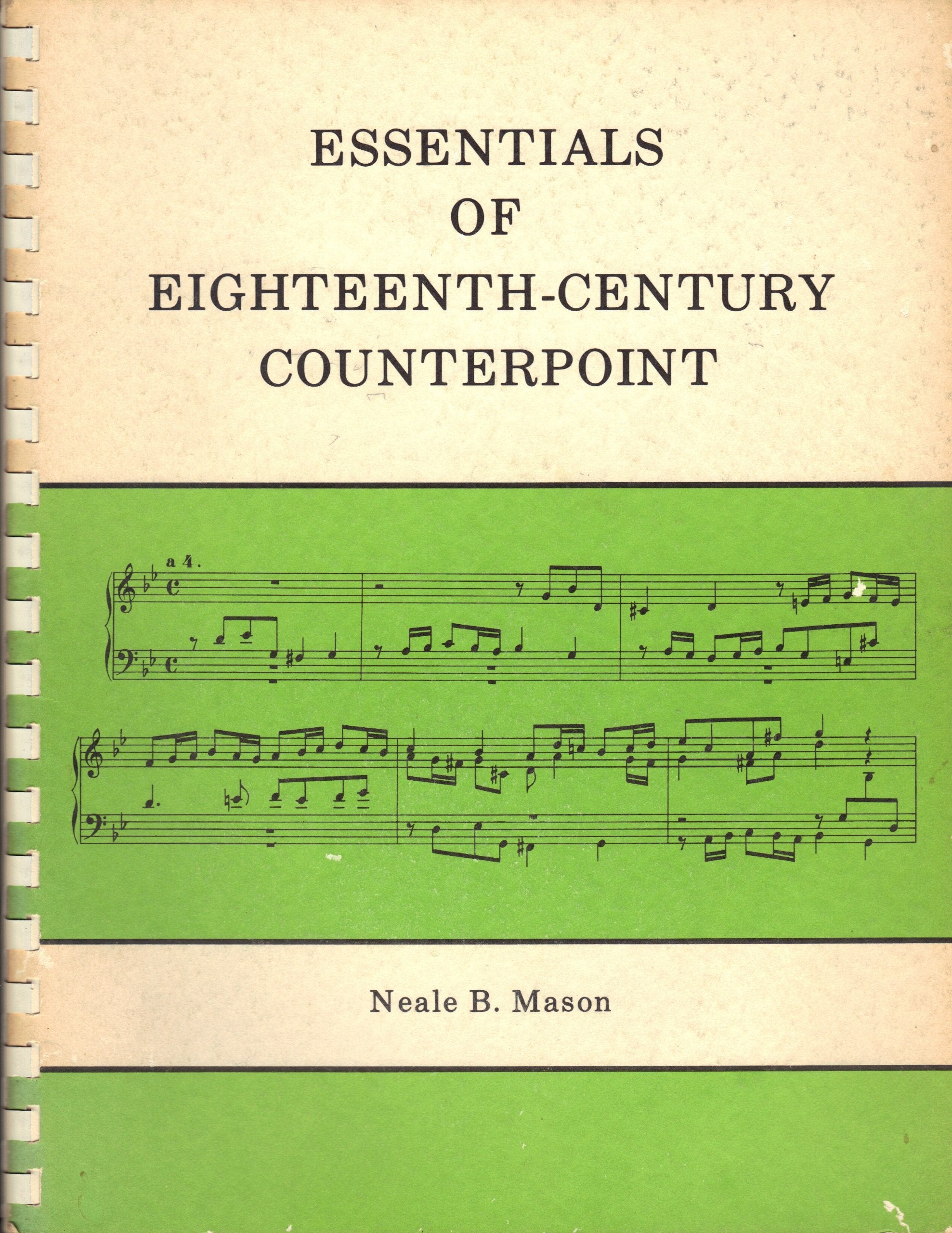 Essentials Of Eighteenth Century Counterpoint-used