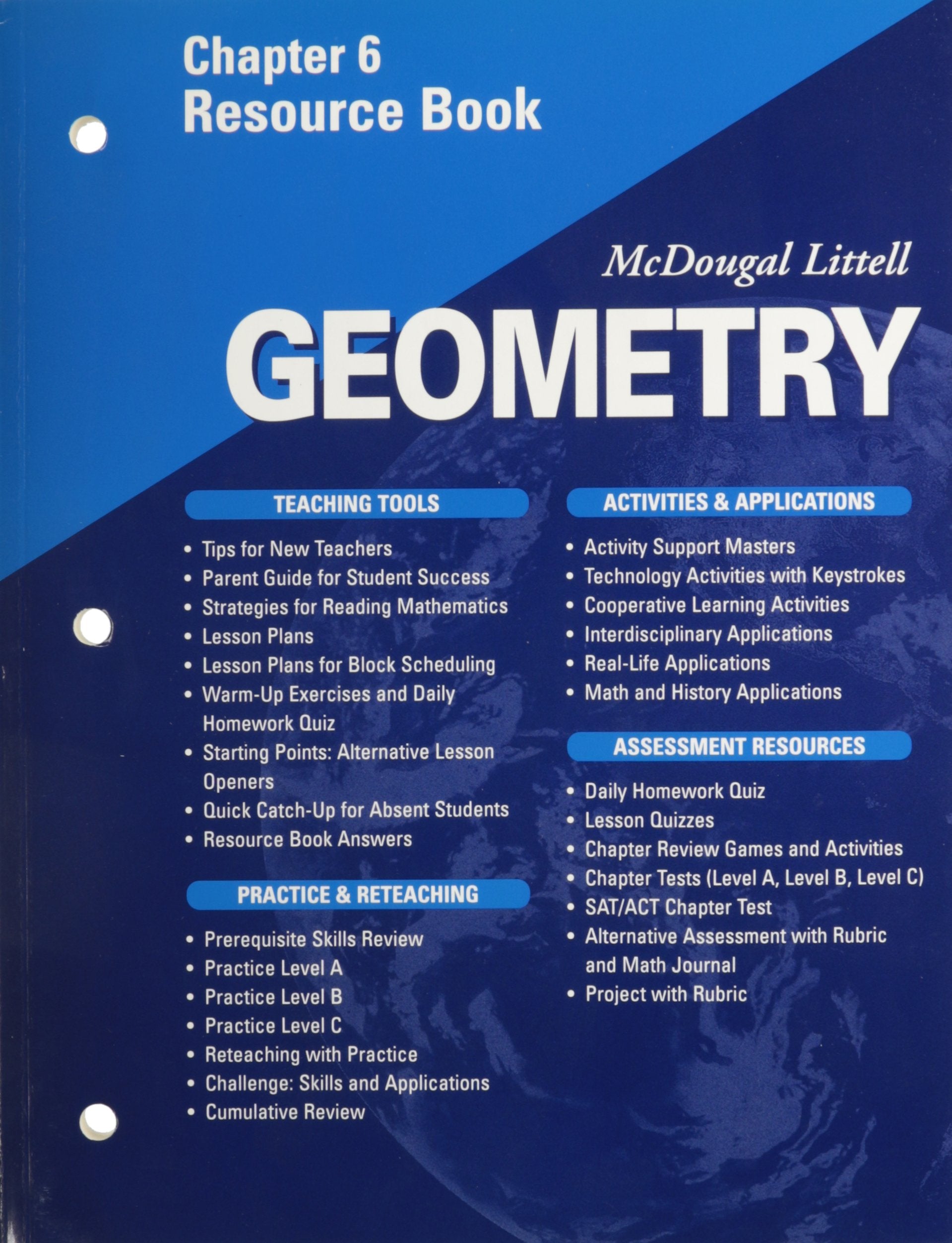 Mcdougal Littell  Geometry  Chapter 6 Resource Book,New