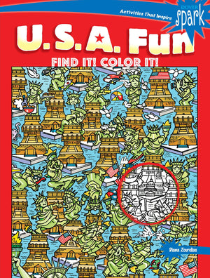 SPARK U.S.A. Fun Find It! Color It! (Dover Kids Activity Books: U.S.A.),Used