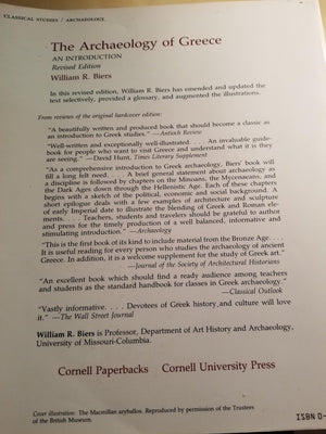 The Archaeology of Greece: An Introduction  Revised Edition 1987,Used