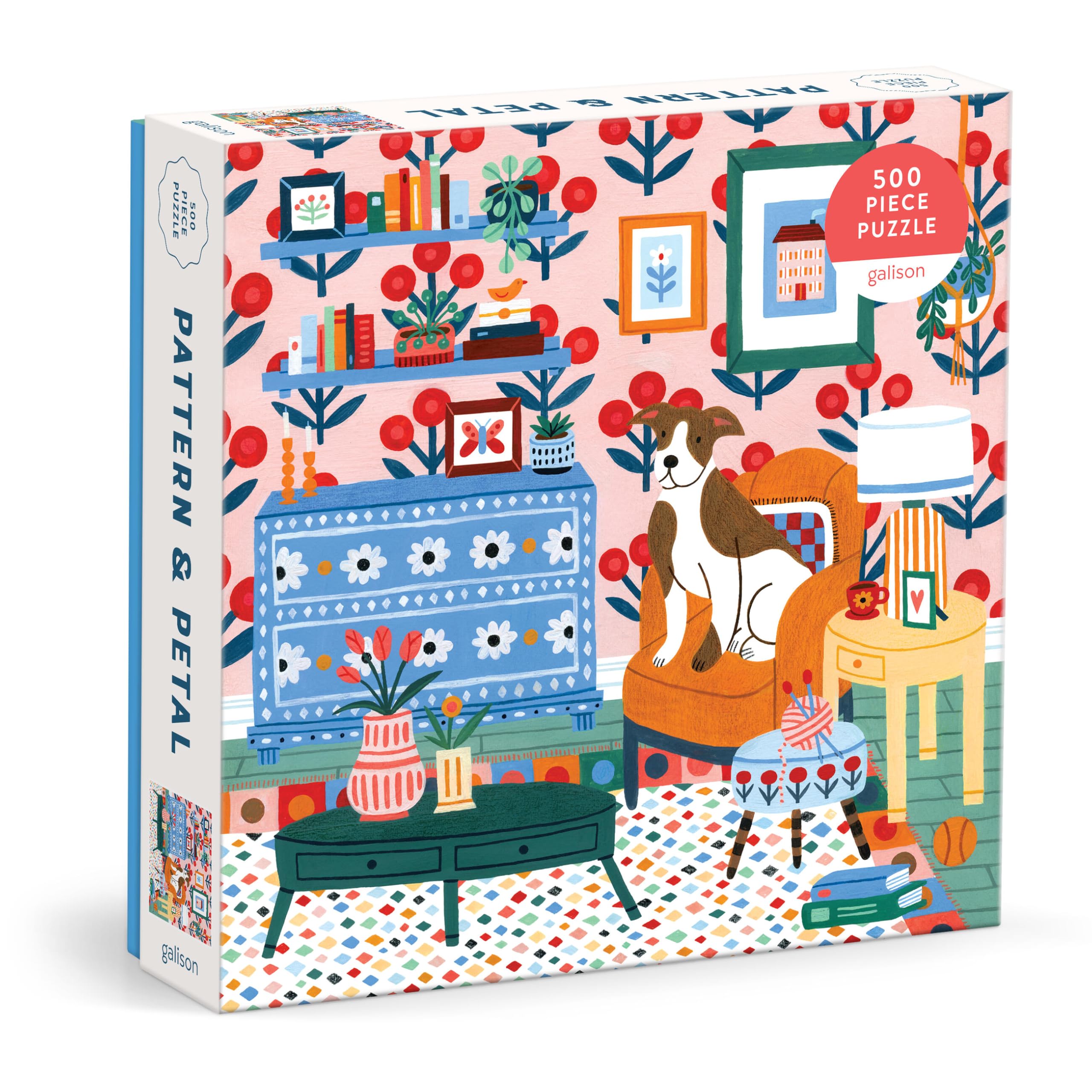 Galison Pattern & Petal  500 Piece Jigsaw Puzzle Featuring Beautiful Artwork Of A Floral Living Scene