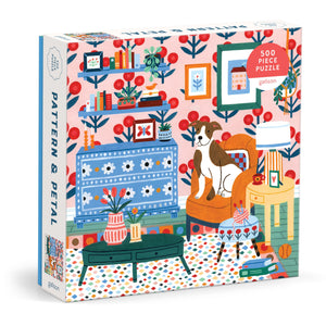 Galison Pattern & Petal  500 Piece Jigsaw Puzzle Featuring Beautiful Artwork Of A Floral Living Scene