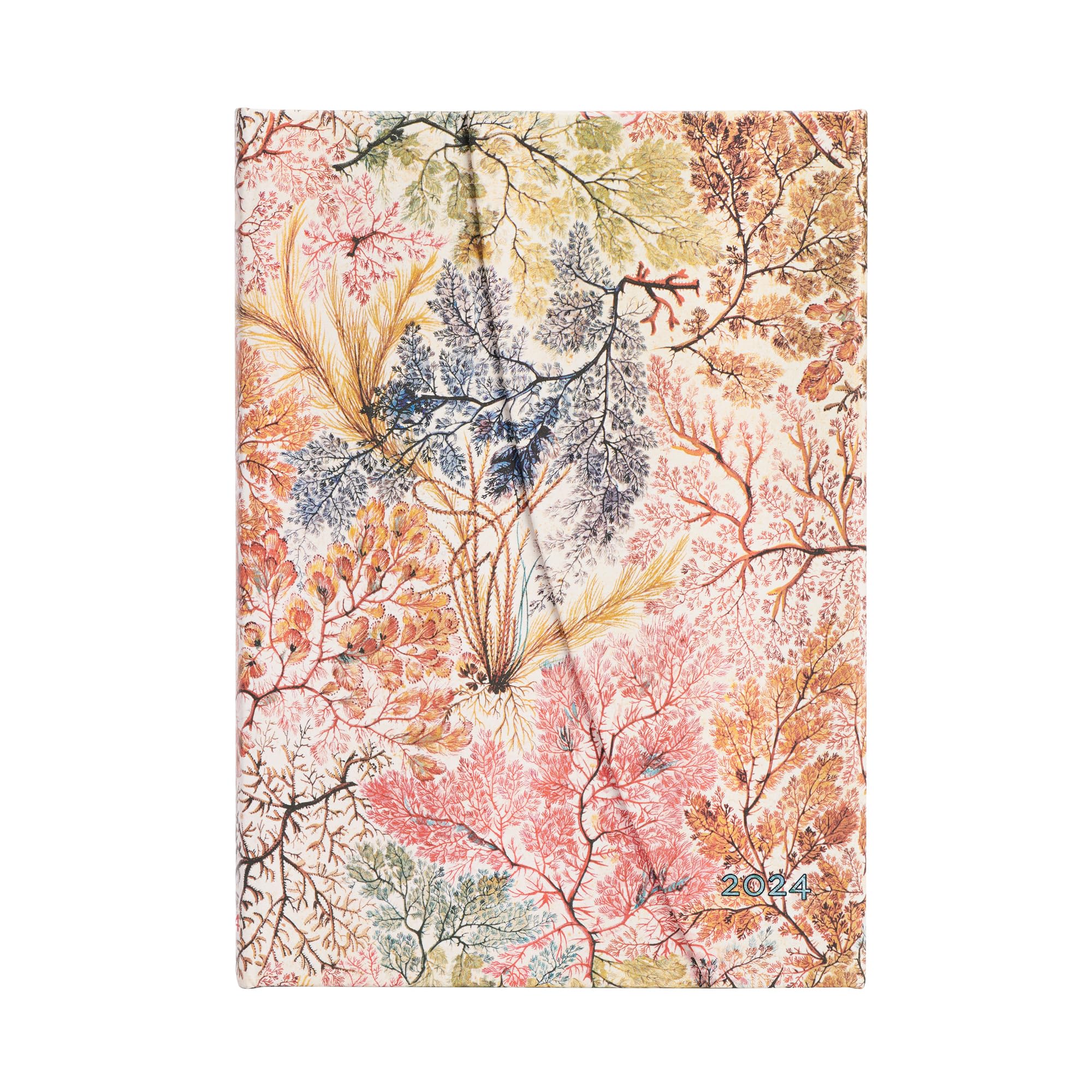 Paperblanks | French 2024 Dp Anemone | William Kilburn | 12Month | Midi | Horizontal | Wrap Closure | 160 Pg | 100 Gsm