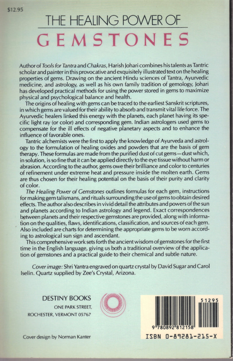 The Healing Power of Gemstones: In Tantra, Ayurveda, and Astrology,Used