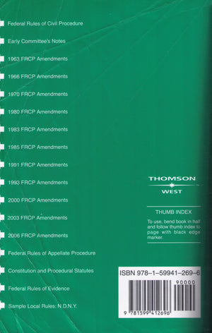 Federal Rules of Civil Procedure and Selected Other Procedural Provisions,Used