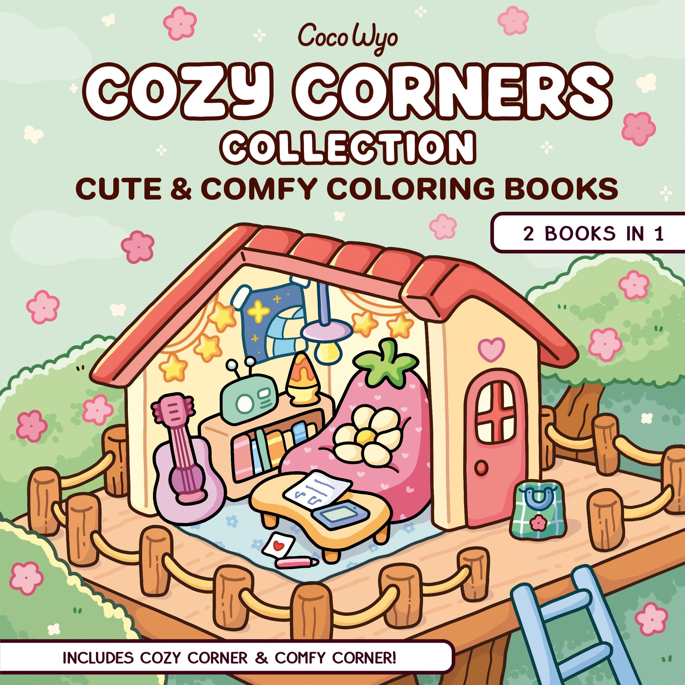 Cozy Corners Collection: Coloring Book For Adults And Kids (Cozy Spaces Coloring)