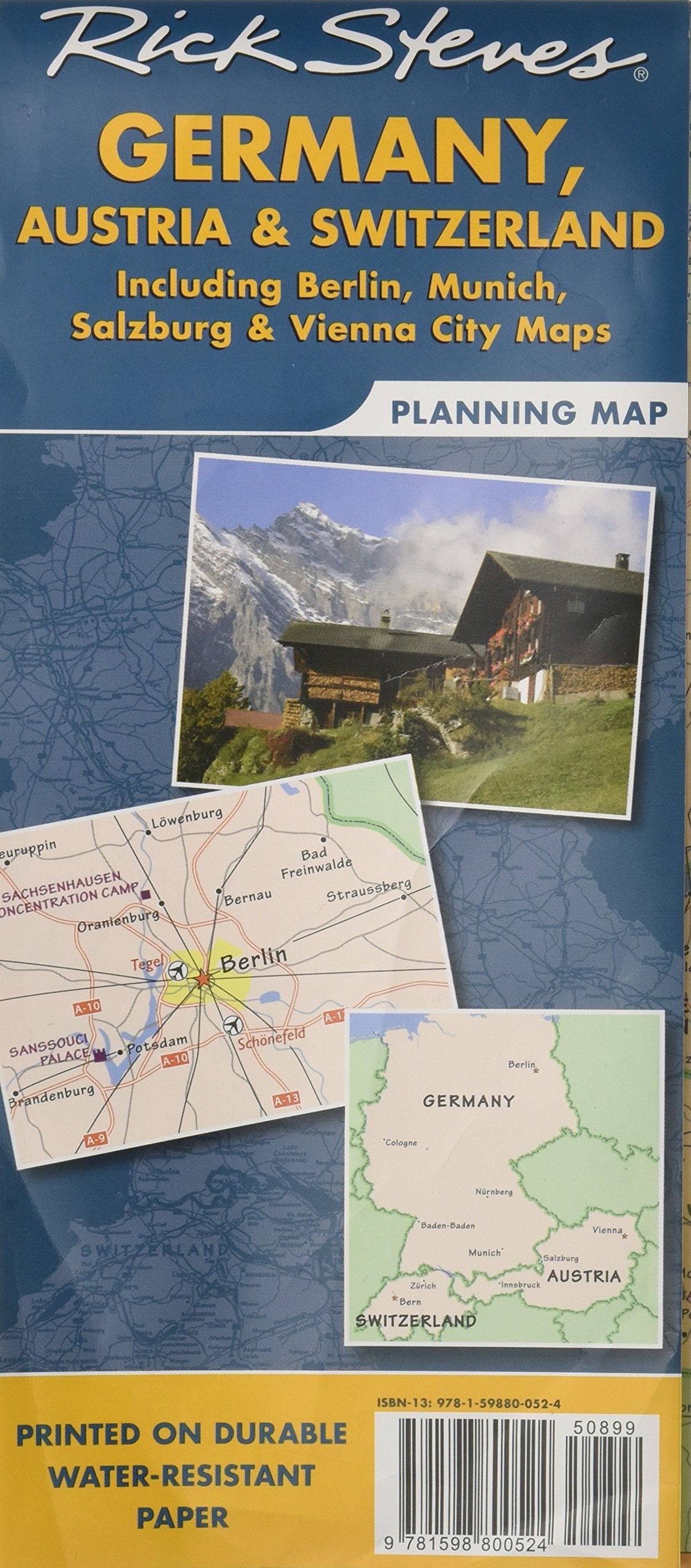 Rick Steves' Germany, Austria, And Switzerland Map: Including Berlin, Munich, Salzburg And Vienna City
