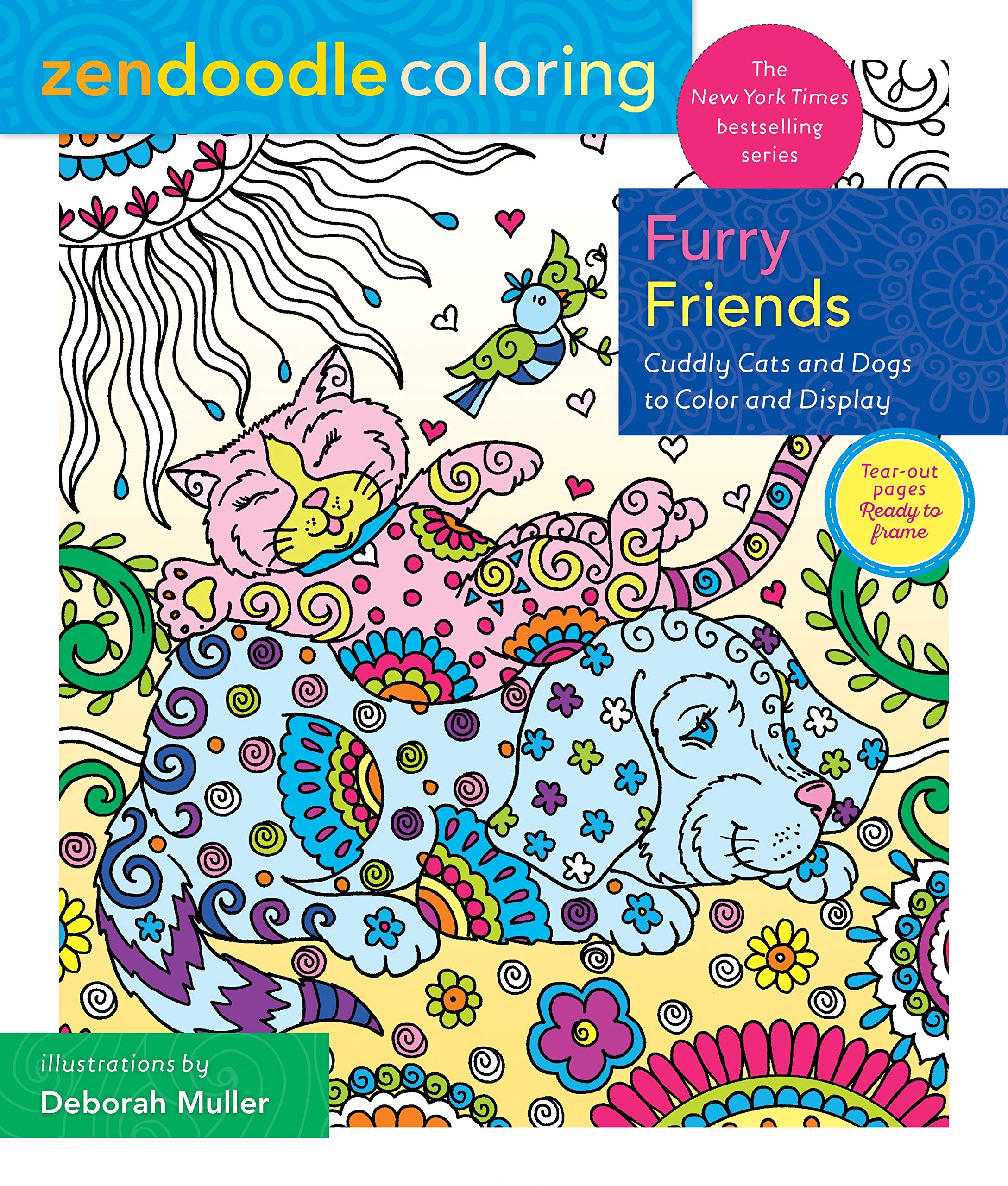 Zendoodle Coloring: Furry Friends: Cuddly Cats and Dogs to Color and Display,Used