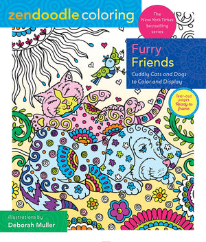 Zendoodle Coloring: Furry Friends: Cuddly Cats and Dogs to Color and Display,Used