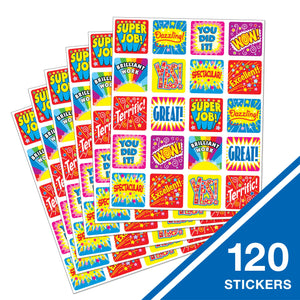 Carson Dellosa 120 Inspirational Stickers For Kids, 6 Sheets Of Incentives With Positive Affirmations For Prizes, Reward Chart,
