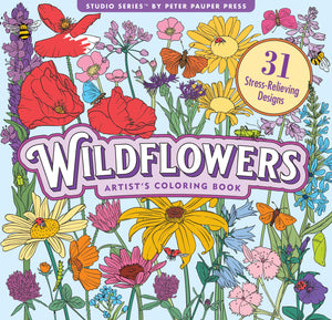 Wildflowers Adult Coloring Book (31 OneSided Designs on Thick Paper)
