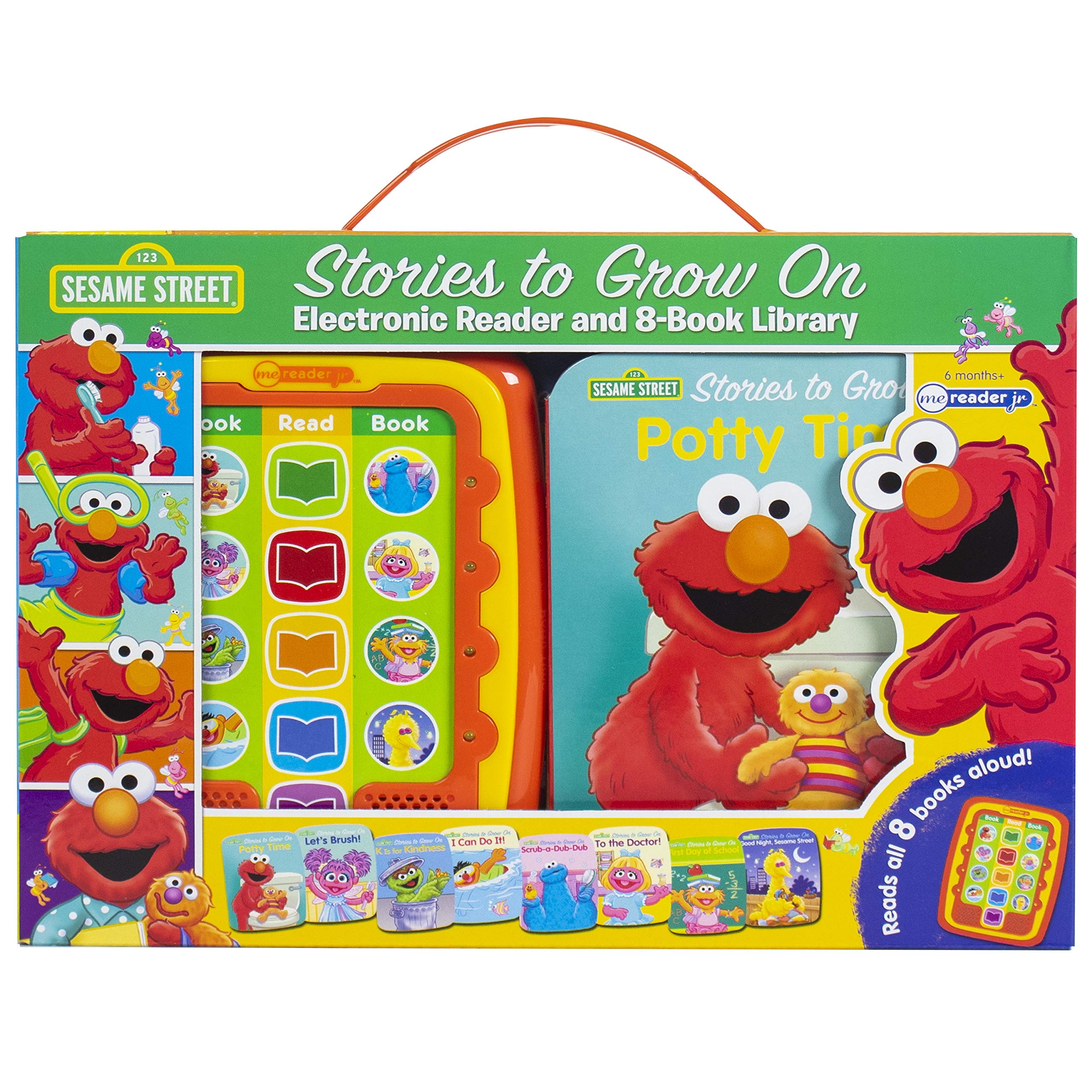 PI KIDS Sesame Street Electronic Reader Jr with 8 Sound Books - Stories to Grow On Me Library