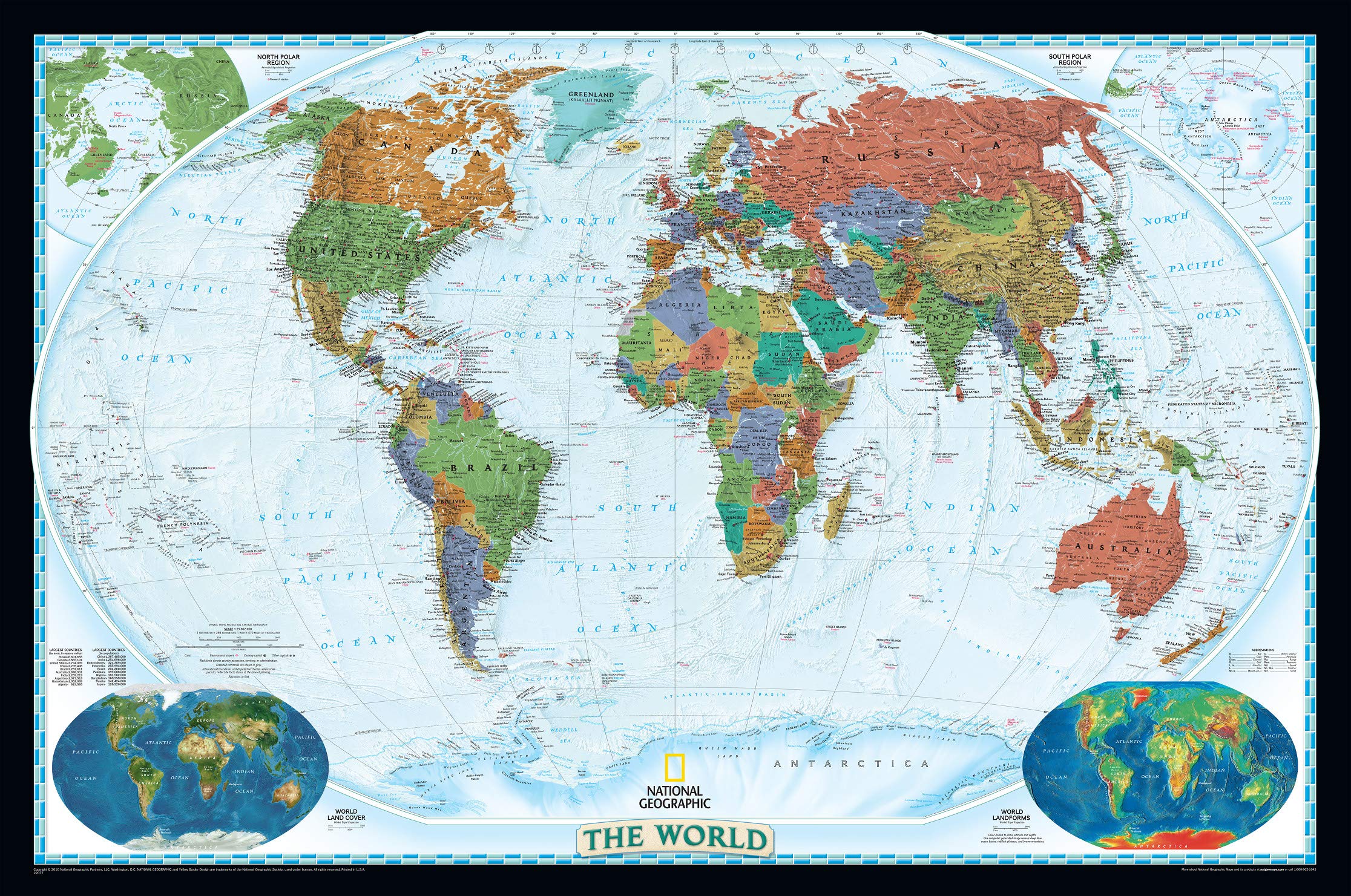 National Geographic World Wall Map  Decorator  Laminated (46 x 30.5 in) (National Geographic Reference Map),Used