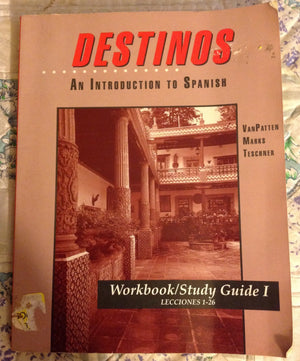 Workbook/Study Guide I (Lessons 126) To Accompany Destinos: An Introduction To Spanish