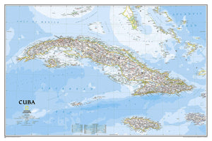 National Geographic Cuba Wall Map  Classic (Poster Size: 36 x 24 in) (National Geographic Reference Map),Used