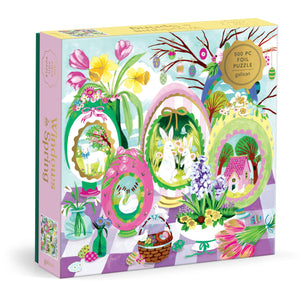 Galison Windows To Spring  500 Piece Jigsaw Puzzle Featuring Beautiful Artwork Of Sugar Egg Illustration For Easter