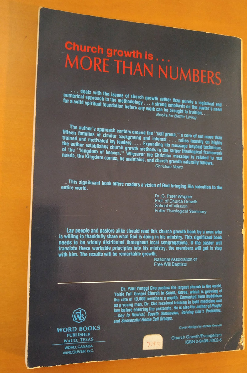 More Than Numbers: Paul Y. Cho Shares the Secrets of Church Growth,Used