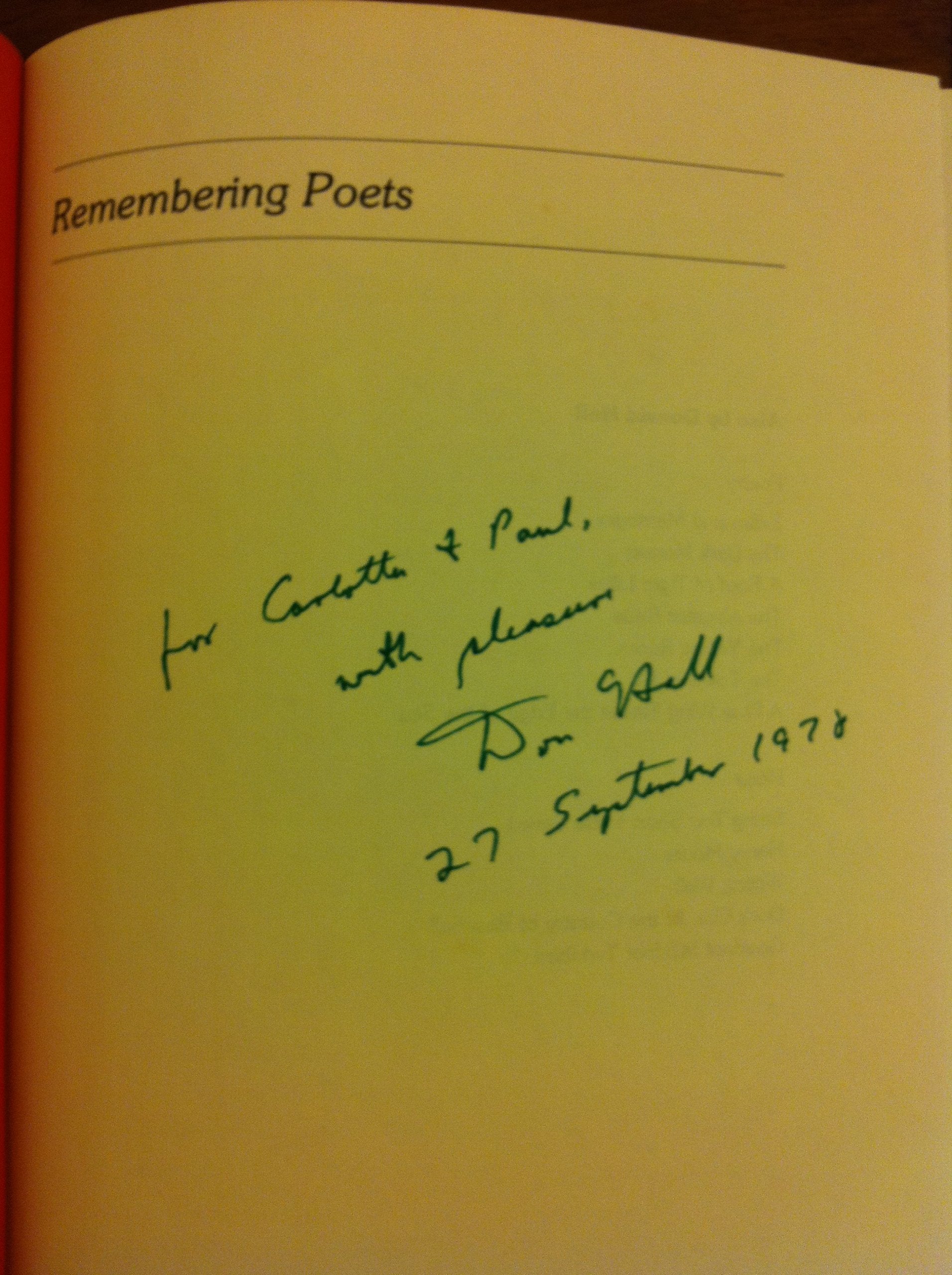 Remembering Poets: Reminiscences And Opinions : Dylan Thomas, Robert Frost, T. S. Eliot, Ezra Pound,Used