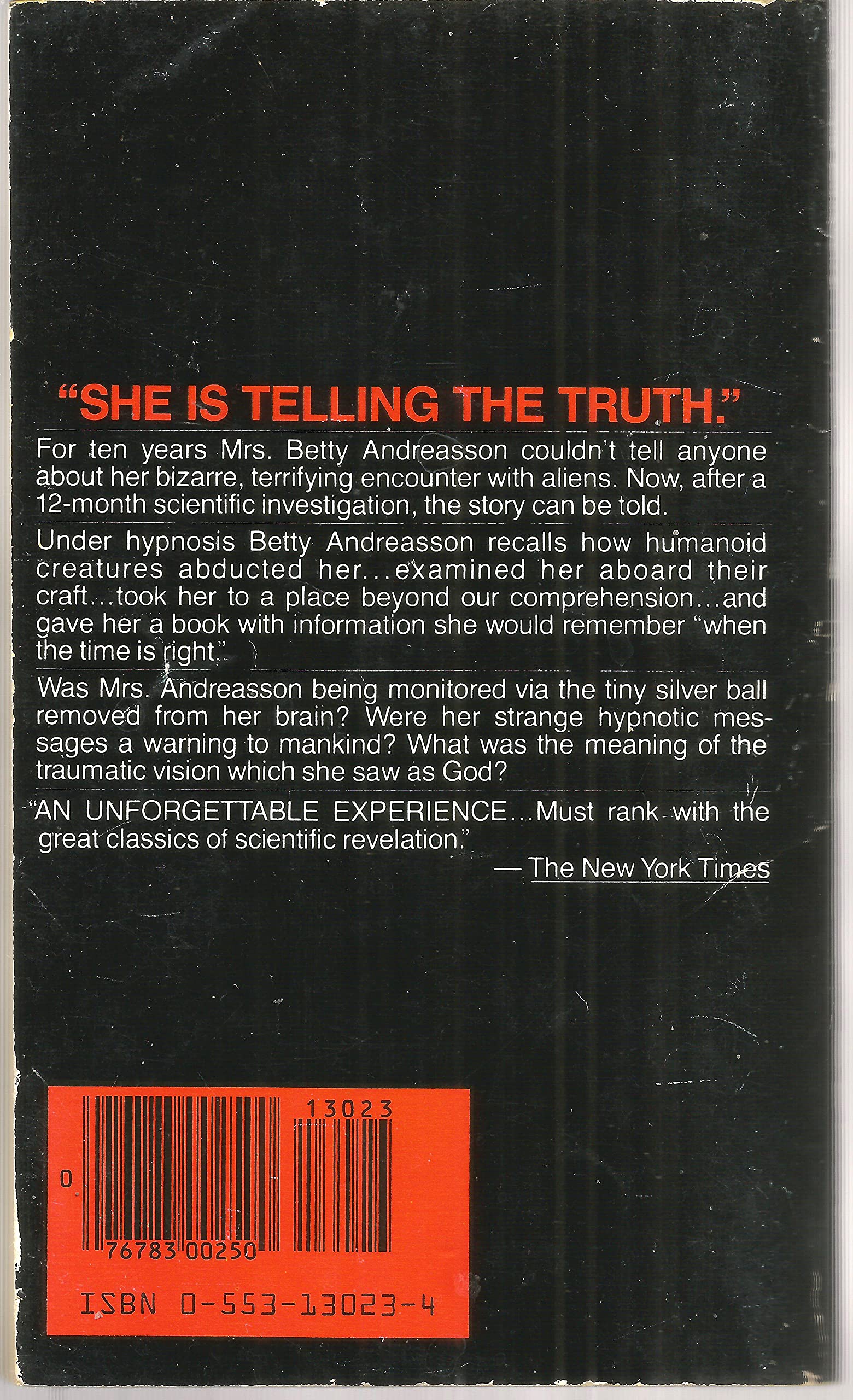 The Andreasson Affair,Used