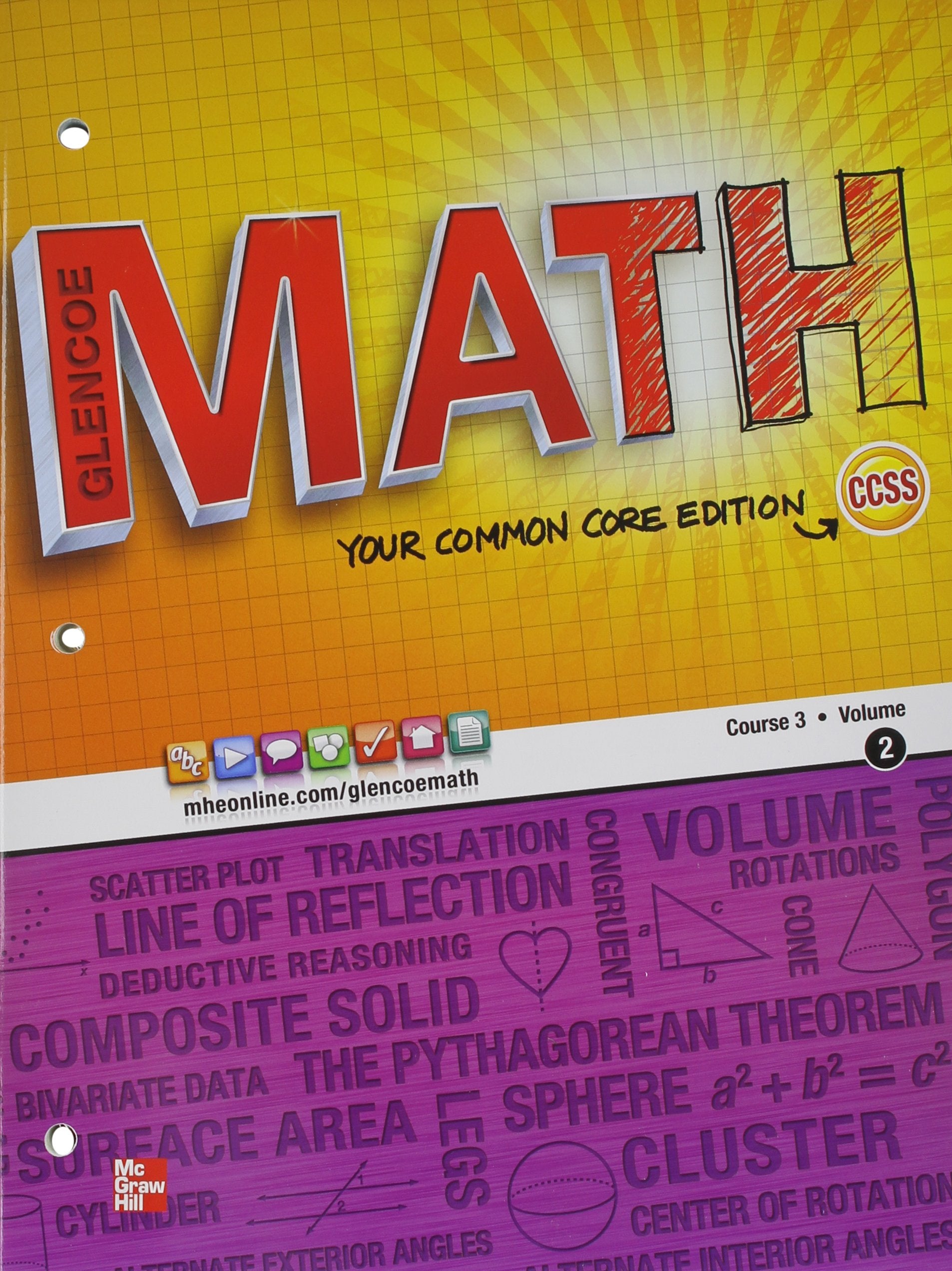 Glencoe Math, Course 3, Student Edition, Volume 2 (Math Applic & Conn Crse)-used