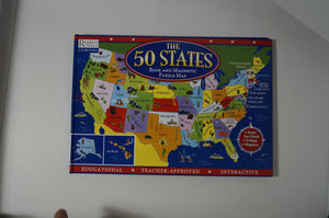The 50 States Book and Magnetic Puzzle Map,Used
