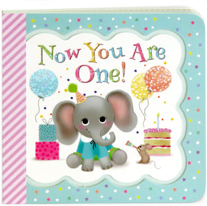 Now You Are One: Little Bird Greetings, Greeting Card Board Book with Personalization Flap, 1st Birthday Gifts for One Year Olds,New