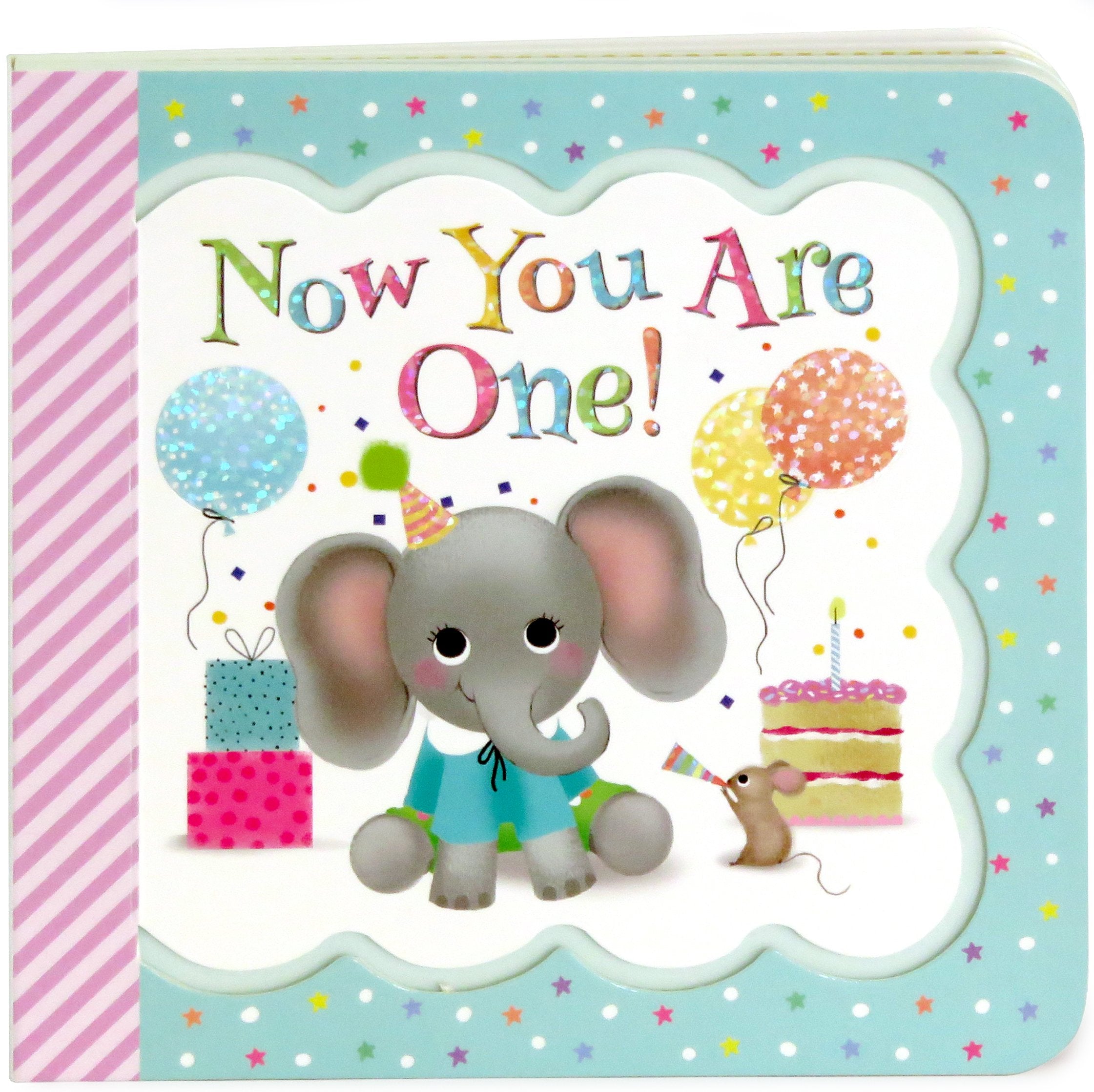 Now You Are One: Little Bird Greetings, Greeting Card Board Book with Personalization Flap, 1st Birthday Gifts for One Year Olds,Used