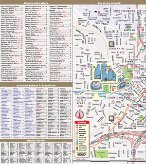 StreetSmart Atlanta Map by VanDam  Laminated pocket size Center City Street Map to Atlanta, GA with all attractions, sights, m,Used
