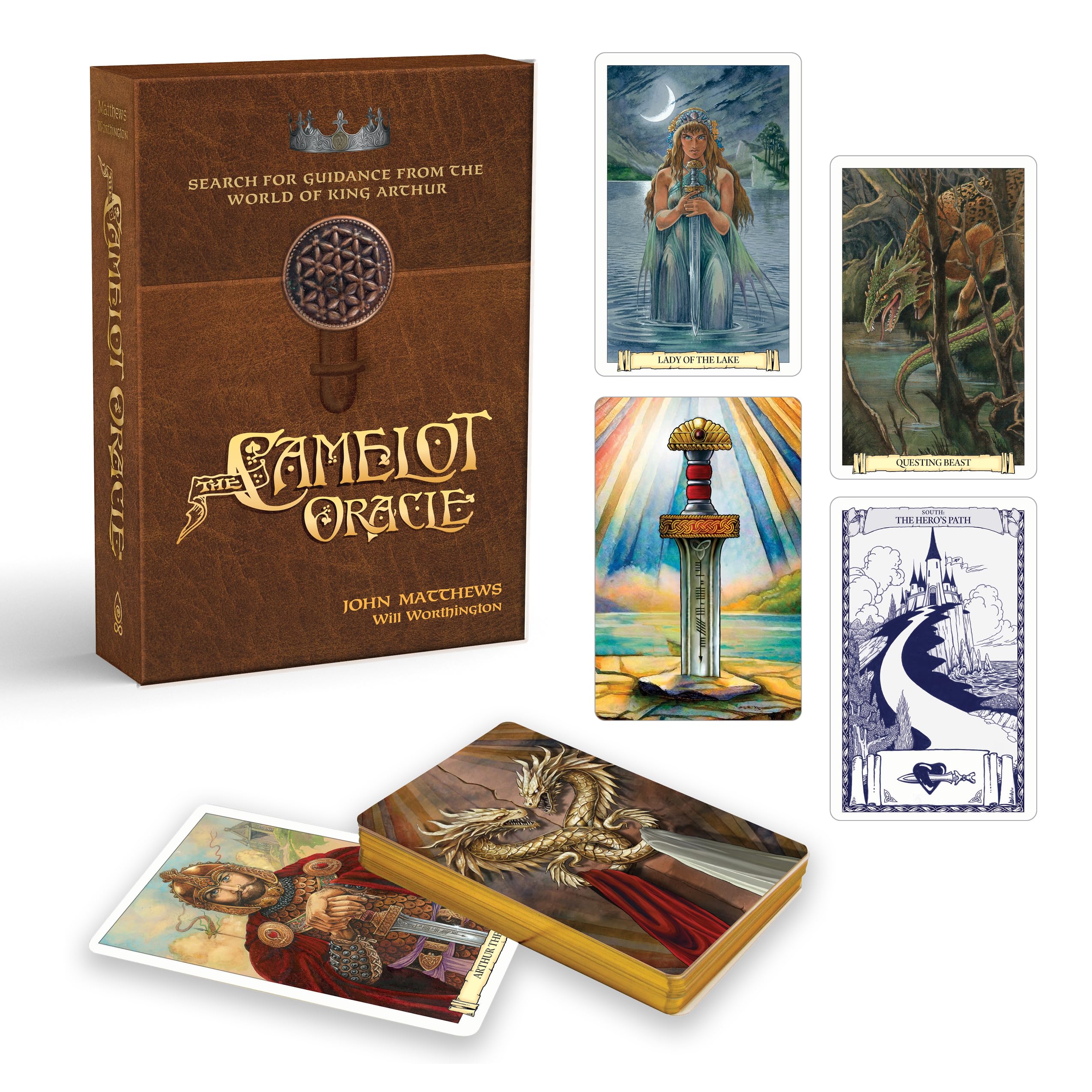 The Camelot Oracle: Search For Guidance From The World Of King Arthur (Oracle Kit Box Set With 46 Cards And Guide Book)