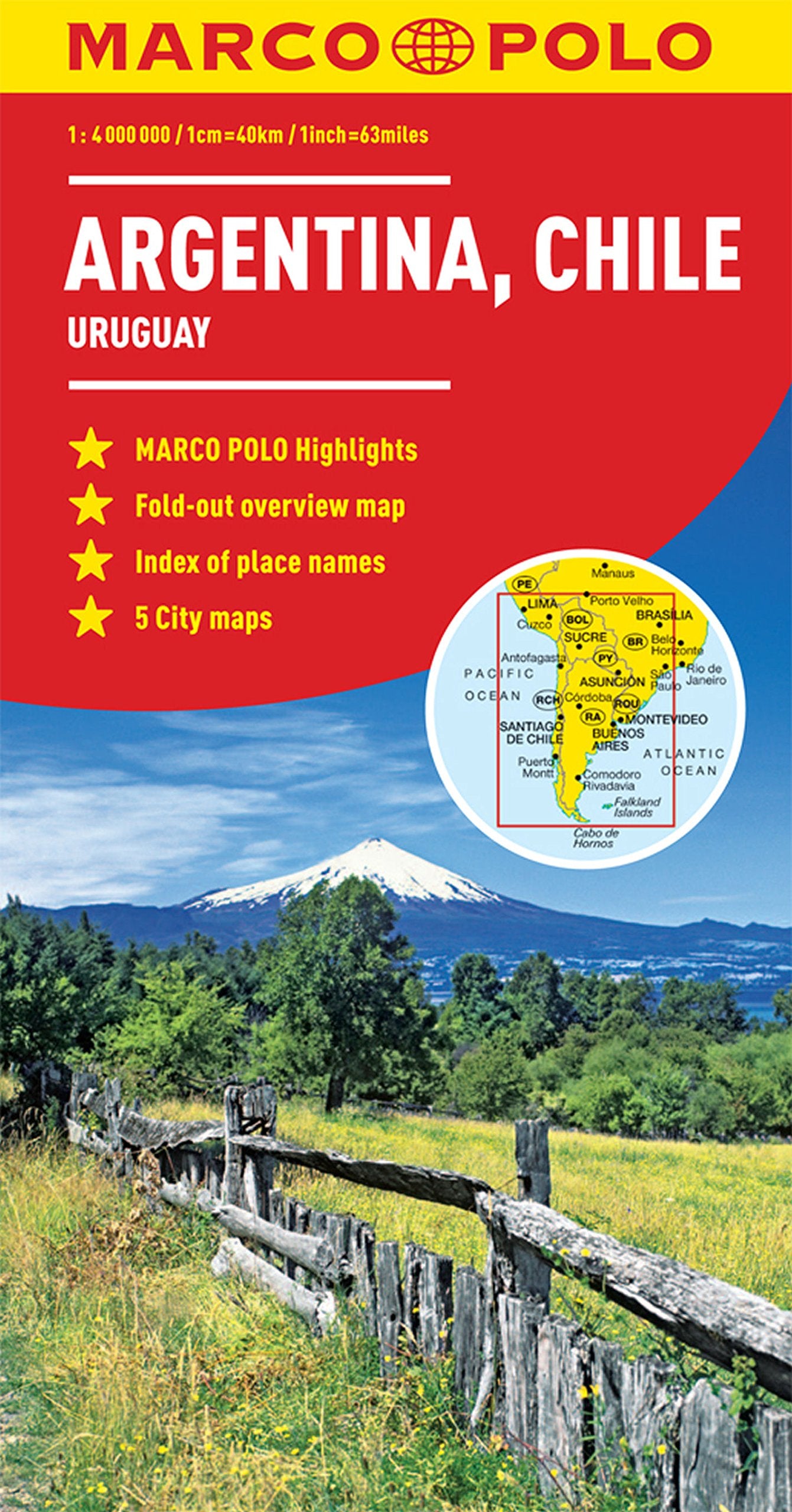 Argentina, Chile Marco Polo Map (Uruguay) (Marco Polo Maps),New