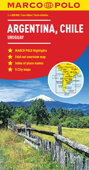Argentina, Chile Marco Polo Map (Uruguay) (Marco Polo Maps),Used
