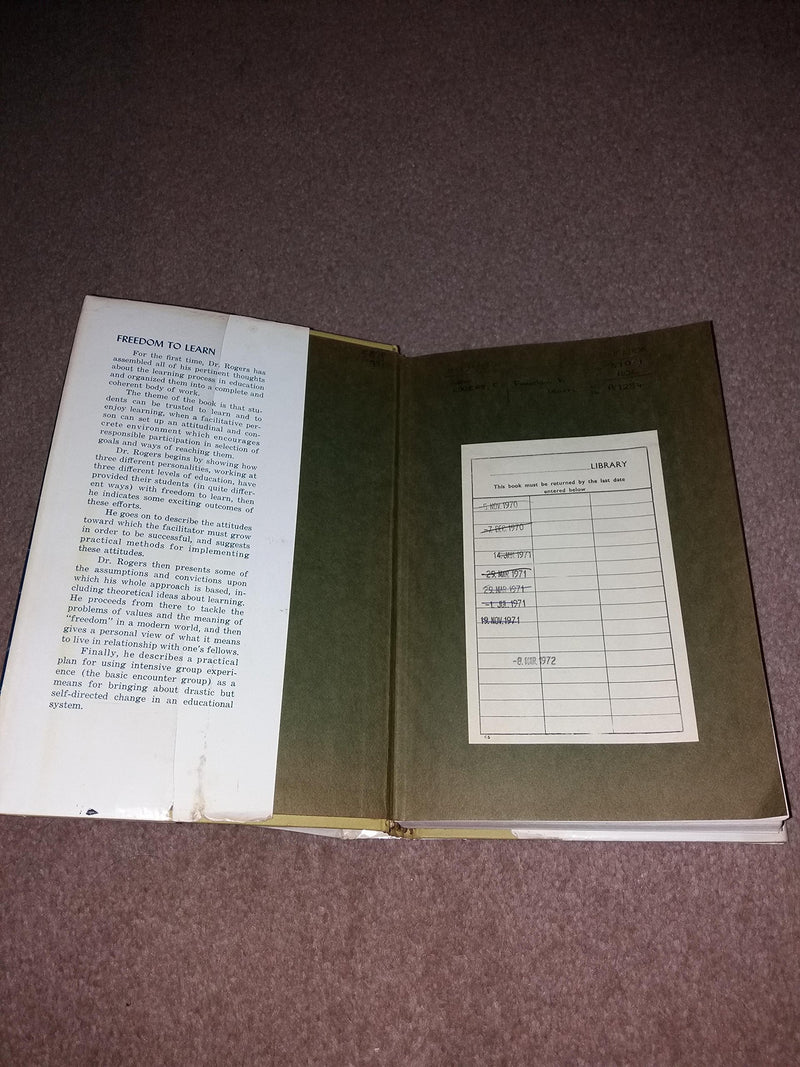 Freedom To Learn;: A View Of What Education Might Become (Studies Of The Person),New
