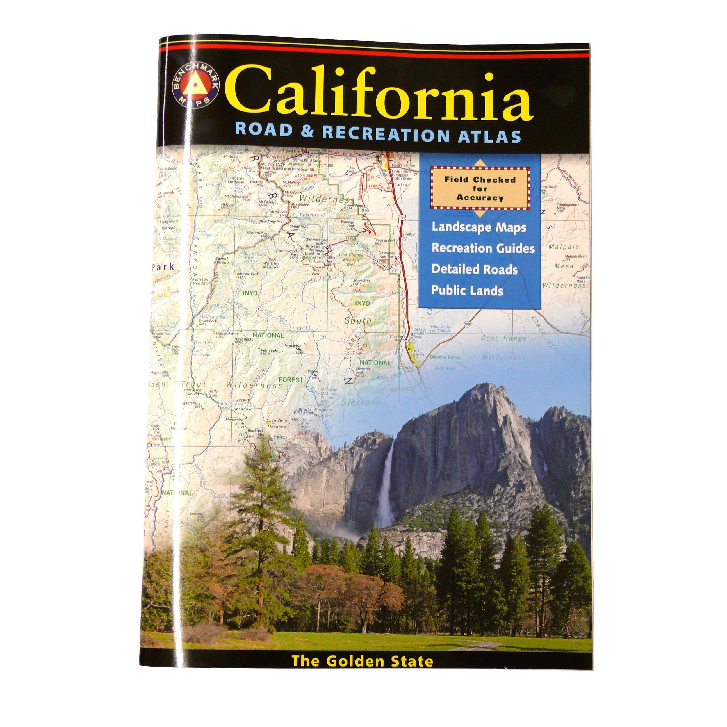 California Road & Recreation Atlas: Landscape Maps, Recreation Guides, Detailed Roads, GPS Grids (Benchmark Maps),Used