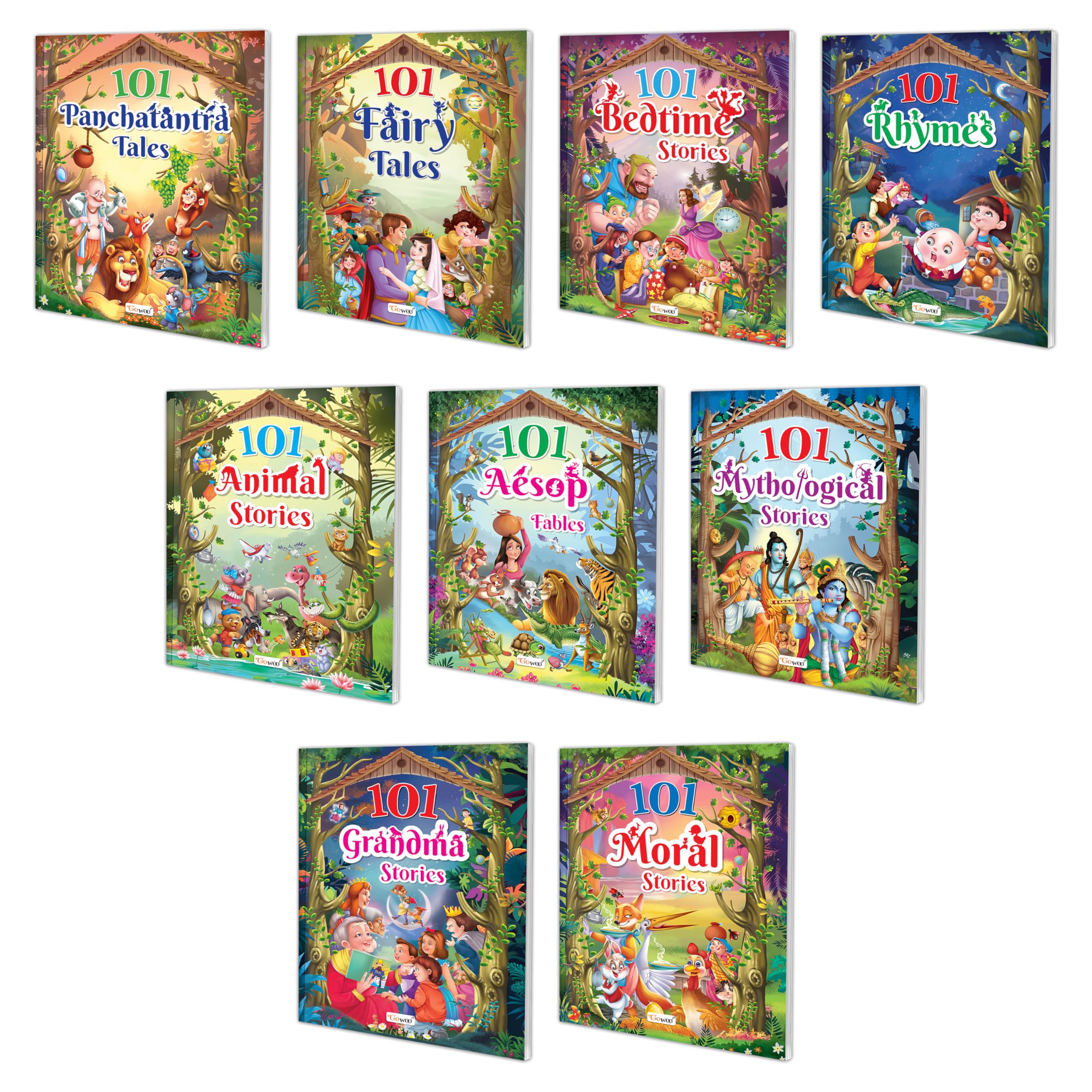 101 Panchatantra, Fairy, Bedtime, Rhymes, Animal, Aesop, Mythological, Grandma And 101 Moral Stories (Ages 3-12) (Paperback) : Kids Story Book, Children Learning Story Book | Combo Of 9 Story Books