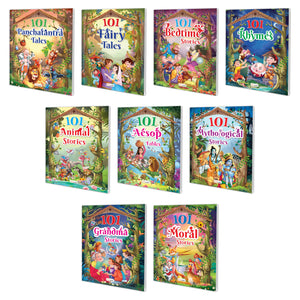 101 Panchatantra, Fairy, Bedtime, Rhymes, Animal, Aesop, Mythological, Grandma And 101 Moral Stories (Ages 3-12) (Paperback) : Kids Story Book, Children Learning Story Book | Combo Of 9 Story Books