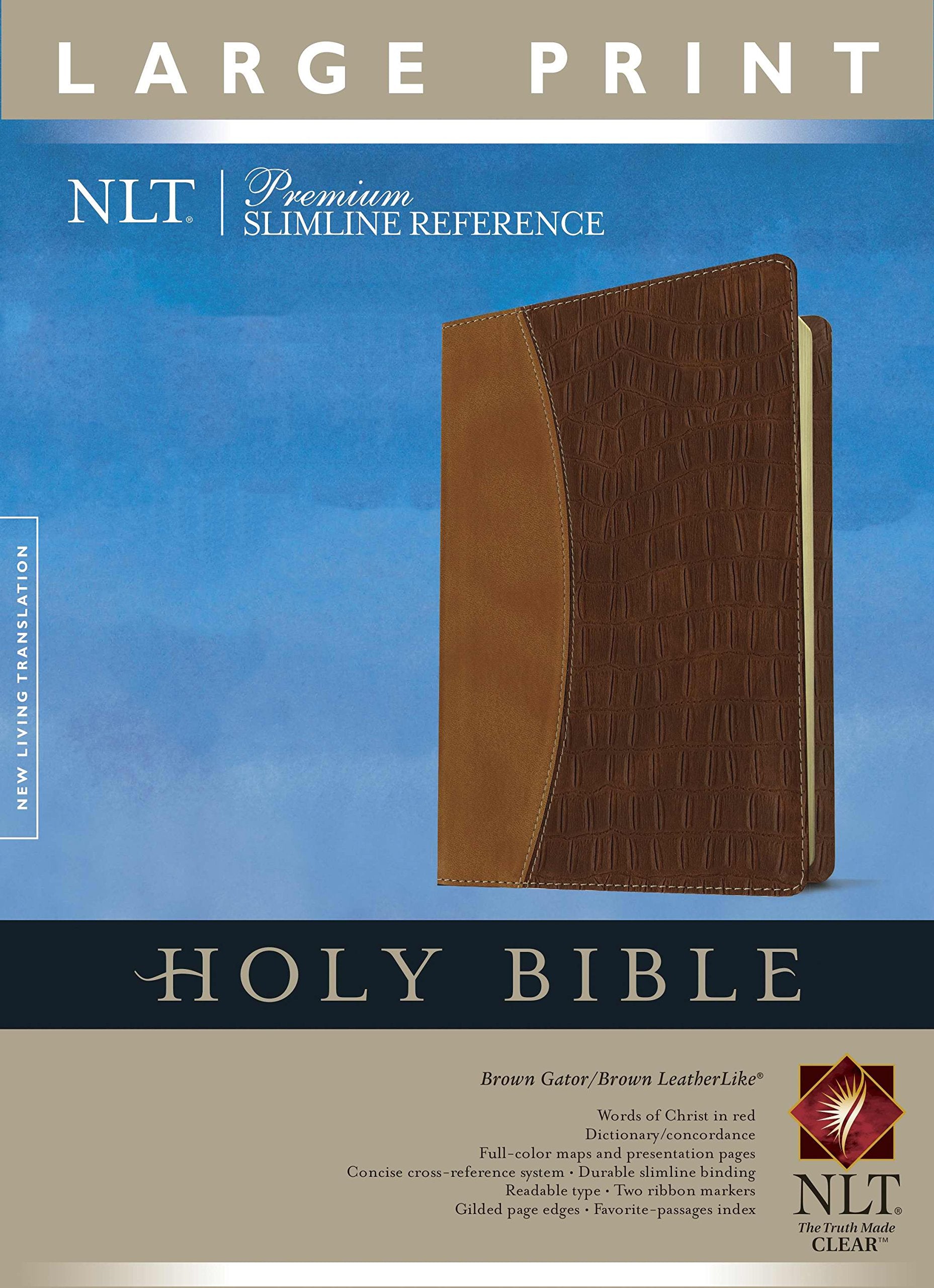 Holy Bible Slimline Reference NLT Large Print,Used