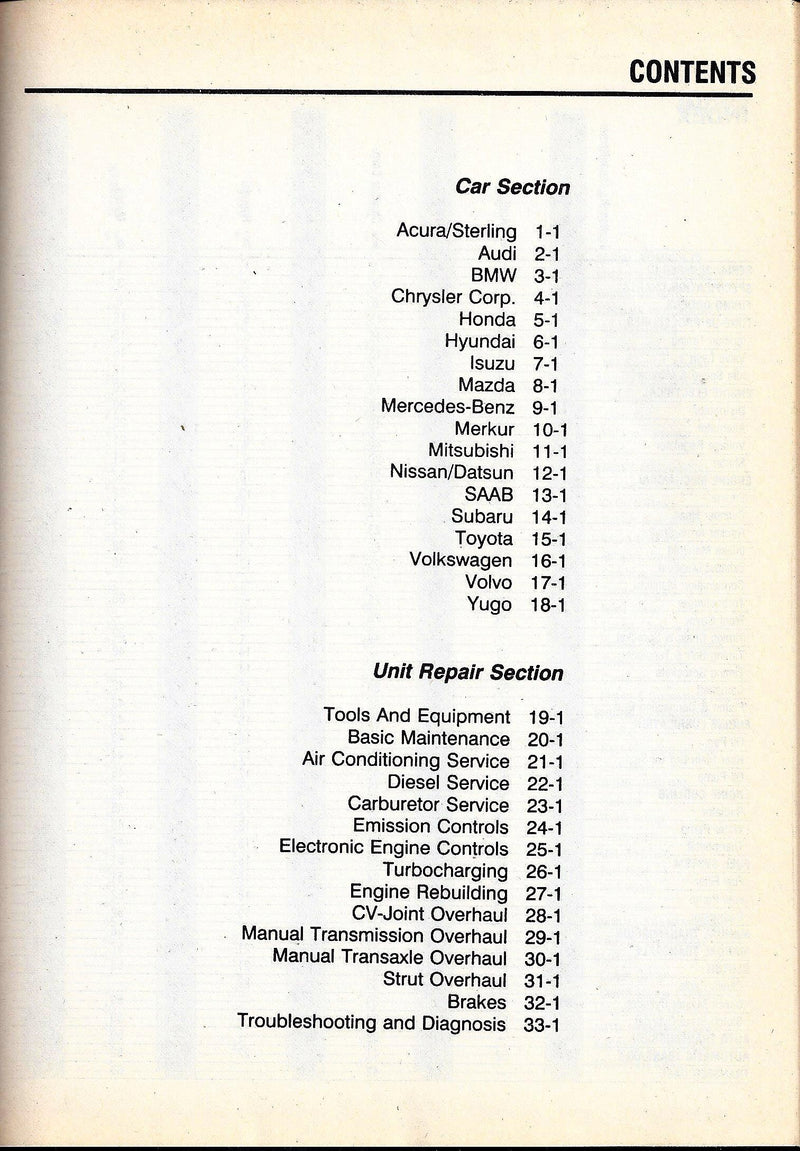 Chilton's Import Car Repair Manual, 19821989 (CHILTON'S IMPORT AUTO SERVICE MANUAL),Used