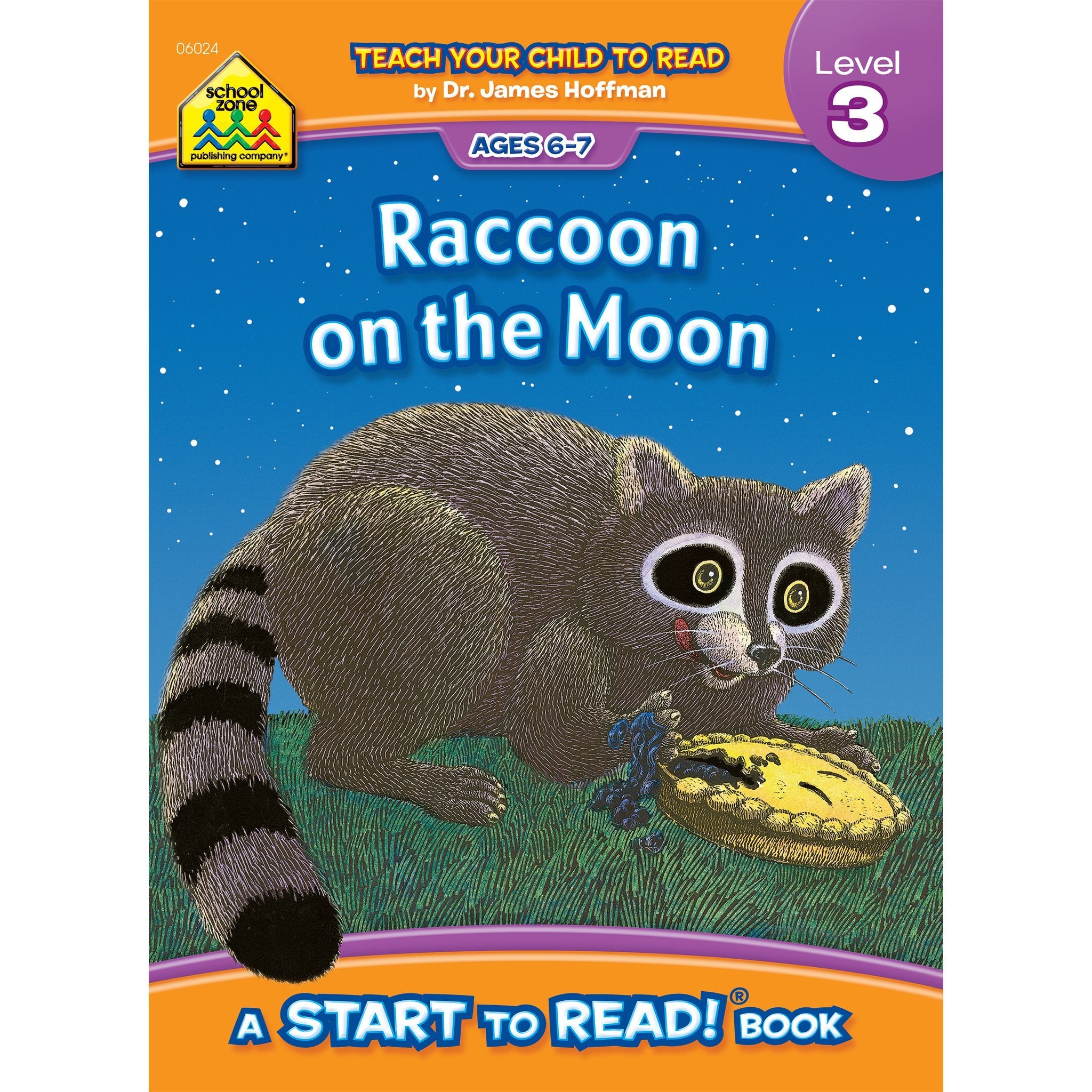 School Zone  Raccoon on the Moon, Start to Read! Book Level 3  Ages 6 to 7, Rhyming, Early Reading, Vocabulary, Simple Sentenc