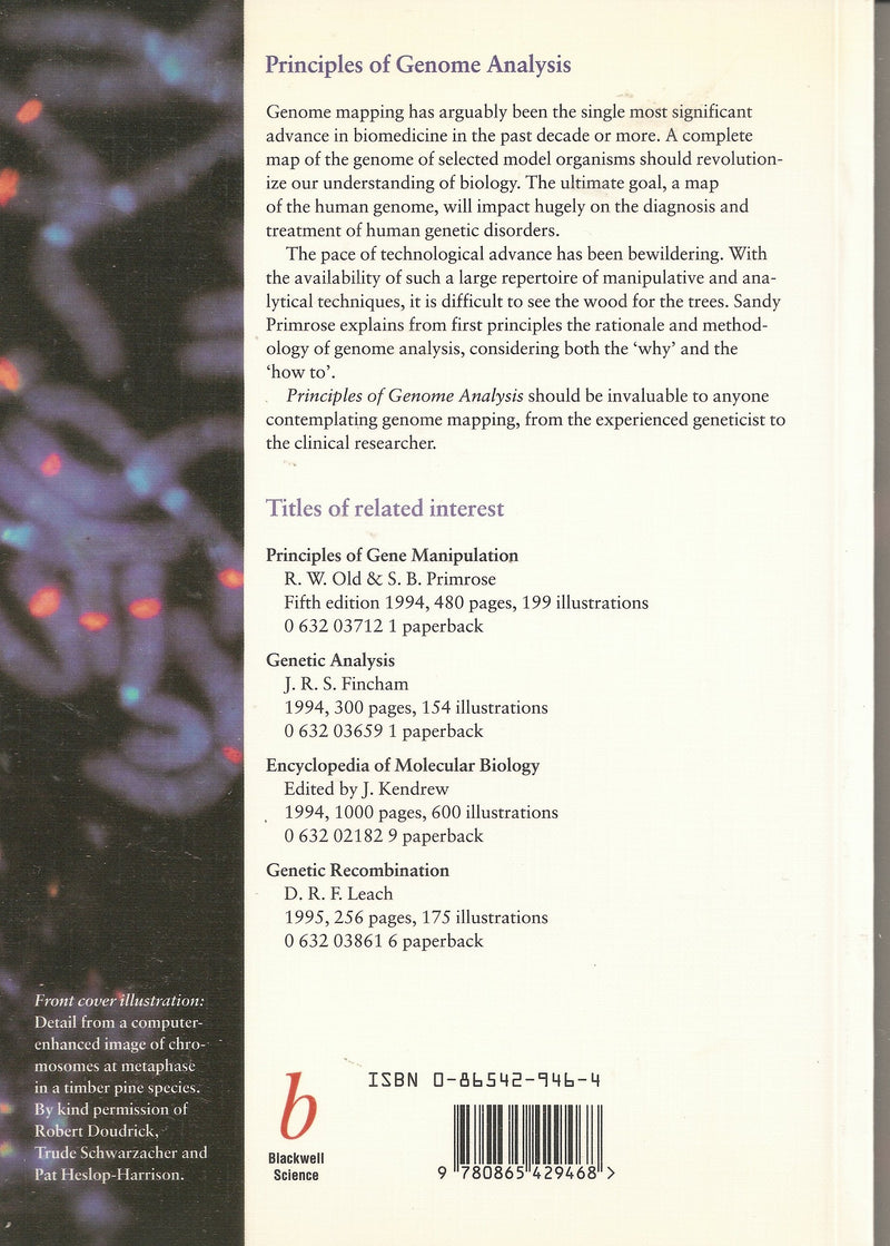 Principles of Genome Analysis: A Guide to Mapping and Sequencing DNA from Different Organisms,Used