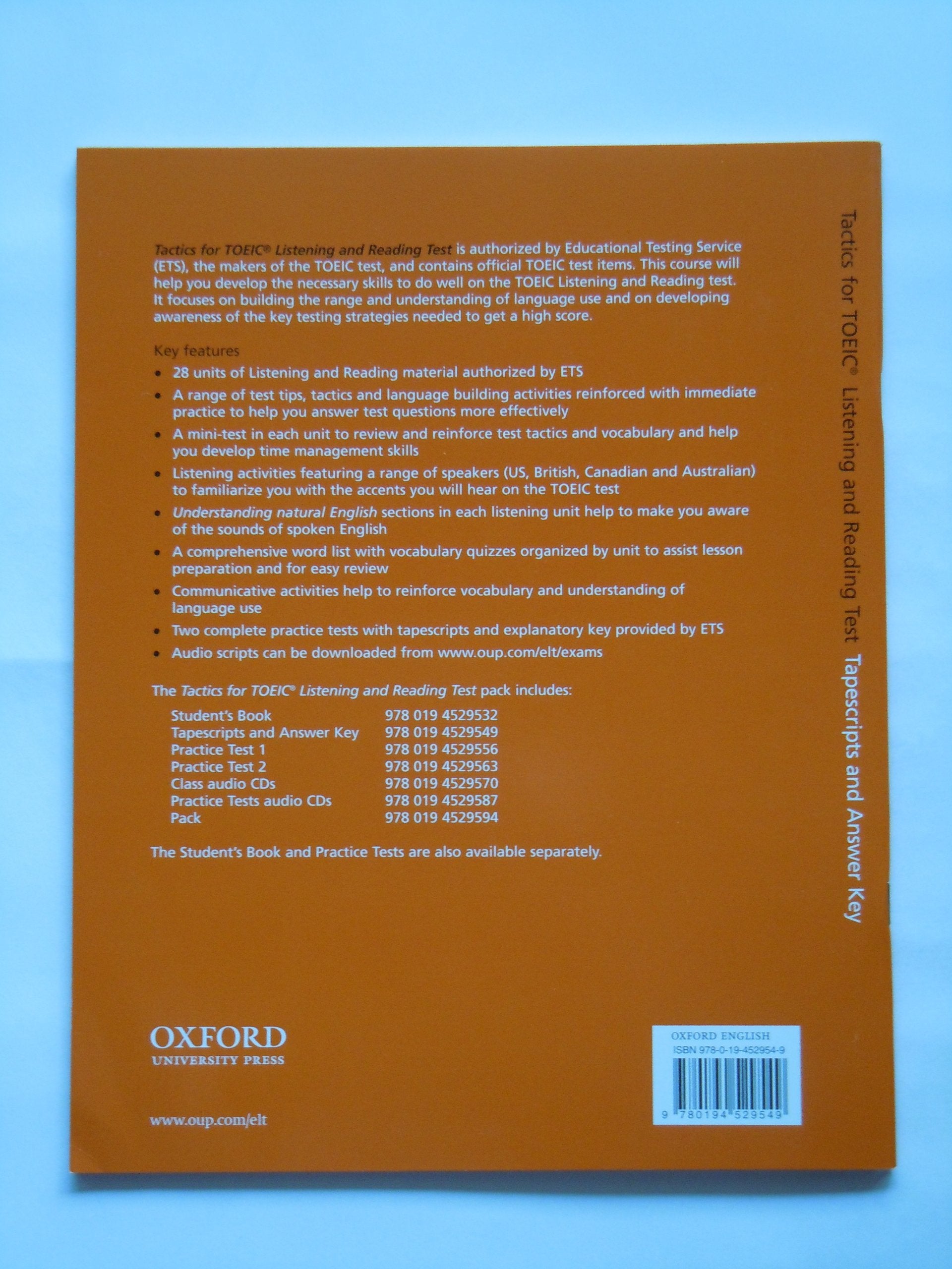 Tactics for TOEIC Listening and Reading Test Pack,Used